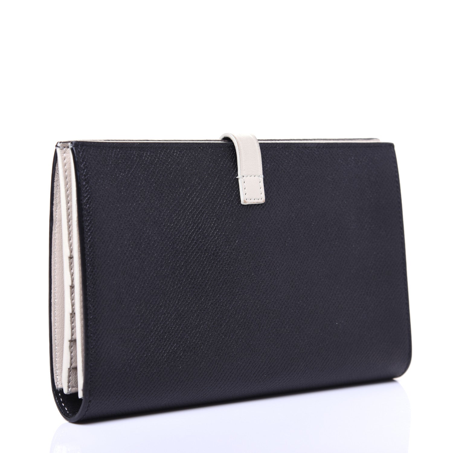Celine Grained Calfskin Large Multifunction Strap Wallet Black Chalk 3 of 11