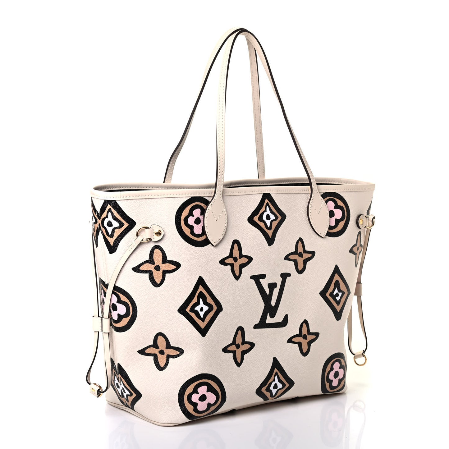 Monogram Giant Wild At Heart Neverfull MM Creme