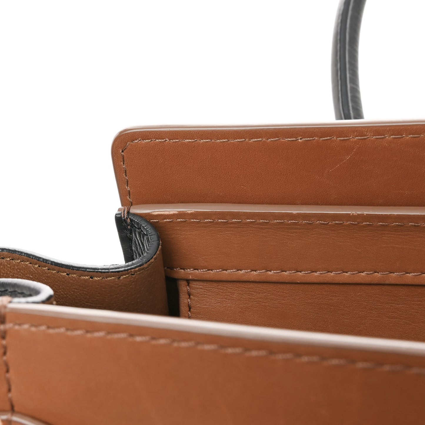 Smooth Calfskin Micro Tri-Color Luggage Brown