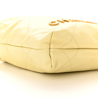Chanel Shiny Calfskin Quilted Mini Chanel 22 Light Yellow 9 of 10