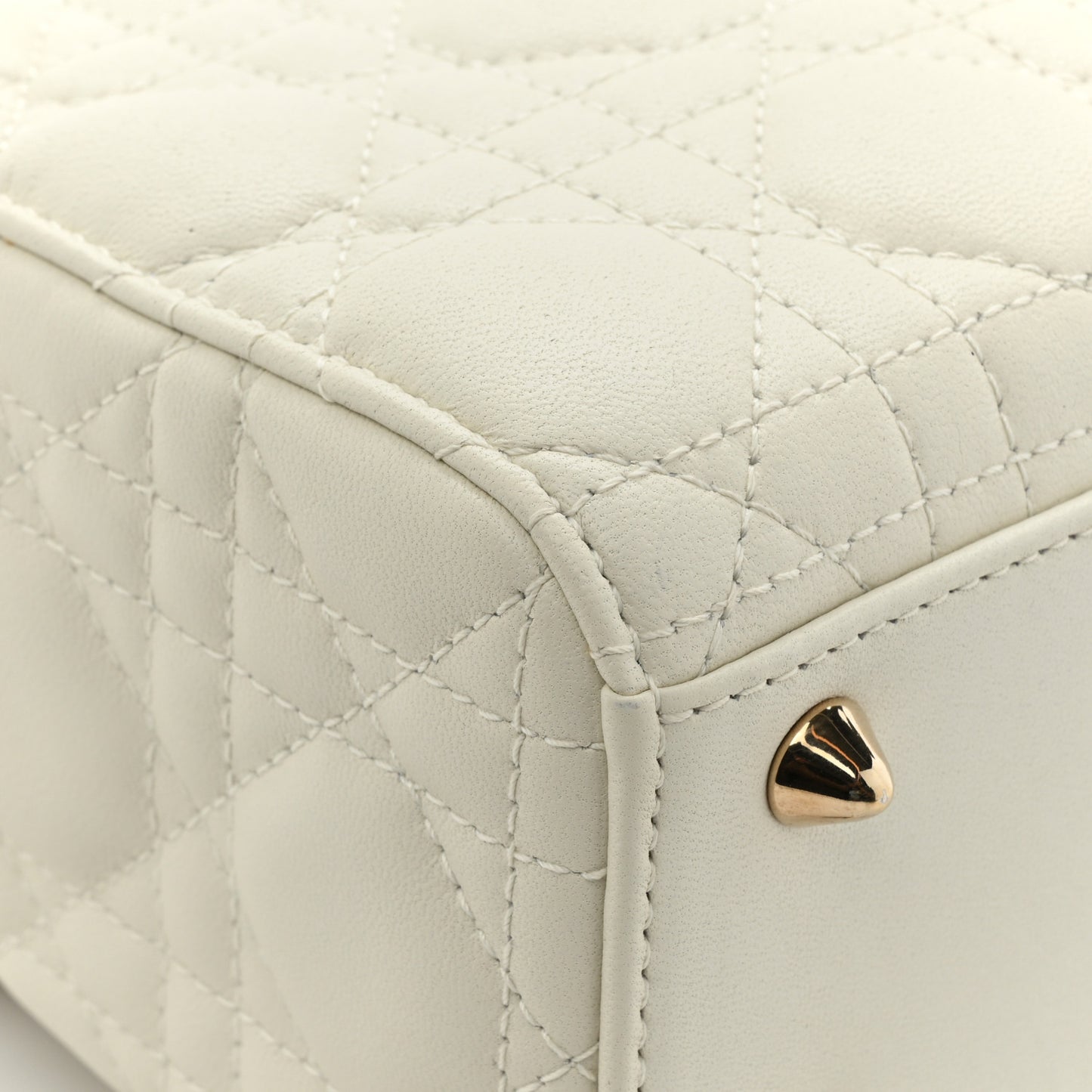 Lambskin Cannage Small My ABCDior Lady Dior White