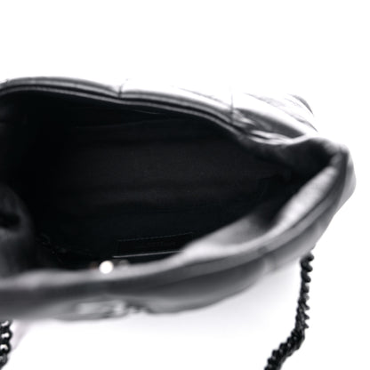 Saint Laurent Calfskin Quilted Toy Loulou Puffer Monogram Monochrome Chain Satchel Black 5 of 19