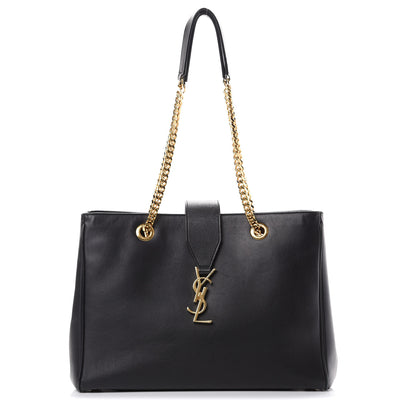 Saint Laurent Soft Calfskin Monogram Cassandre Shopper Black 1 of 19