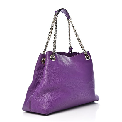 Gucci Pebbled Calfskin Medium Soho Chain Shoulder Bag Shine Purple 3 of 10