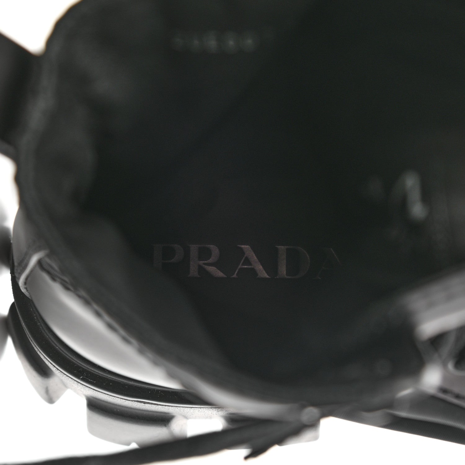 Prada Spazzolato Rois Re-Nylon Metal Triangle Logo Mens Monolith Pouch Pocket 60mm Combat Boots 7 Black 7 of 14