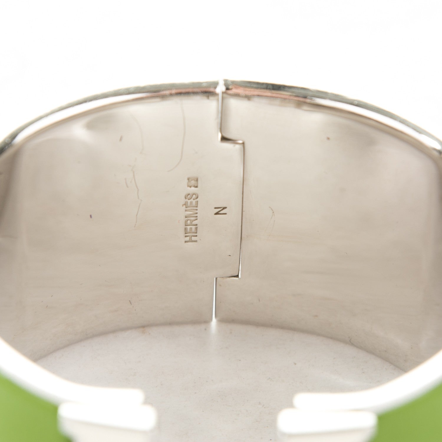 Hermes Enamel Extra Wide Clic H Bracelet PM Vert Anis 3 of 4