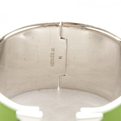 Hermes Enamel Extra Wide Clic H Bracelet PM Vert Anis 3 of 4