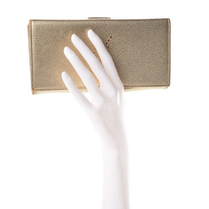 Saint Laurent Goatskin Studded Belle de Jour Long Wallet Gold 2 of 12