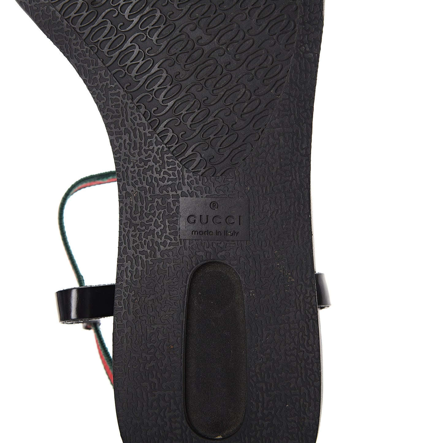 Calfskin Web Thong Sandals 39 Black