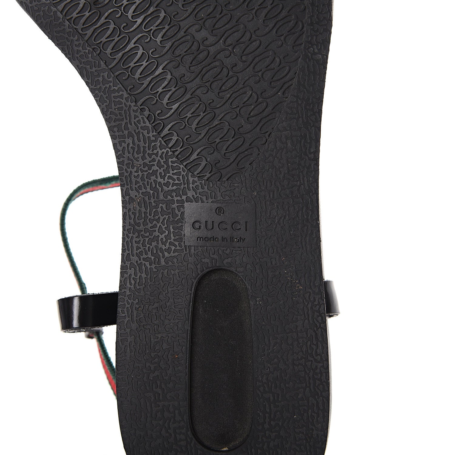 Gucci Calfskin Web Thong Sandals 39 Black 6 of 11