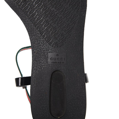 Gucci Calfskin Web Thong Sandals 39 Black 6 of 11
