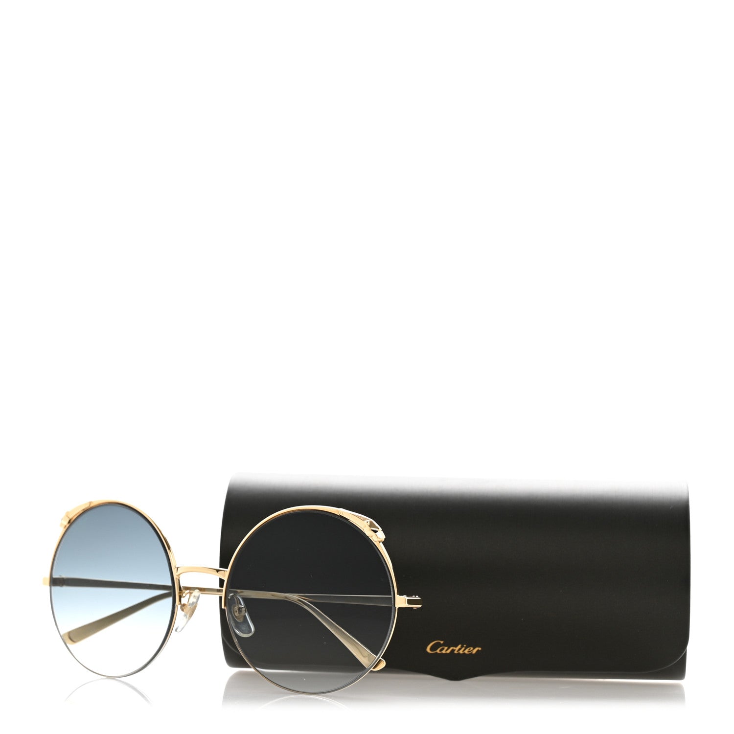 Cartier Panthere De Cartier Round Sunglasses CT0149S Gold 8 of 8