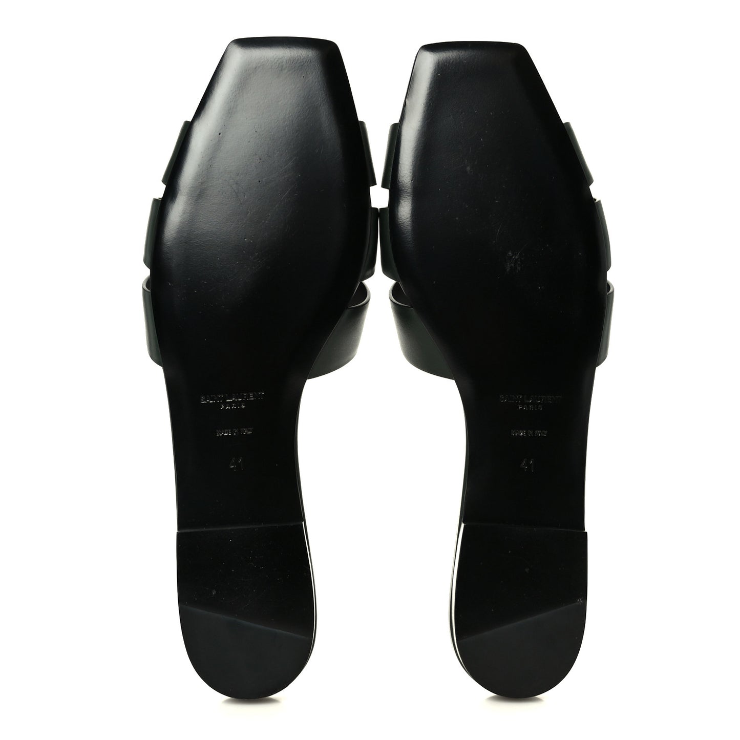 Calfskin Tribute 05 Slide Sandals 41 Vert Fonce
