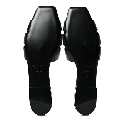 Saint Laurent Calfskin Tribute 05 Slide Sandals 41 Vert Fonce 6 of 10