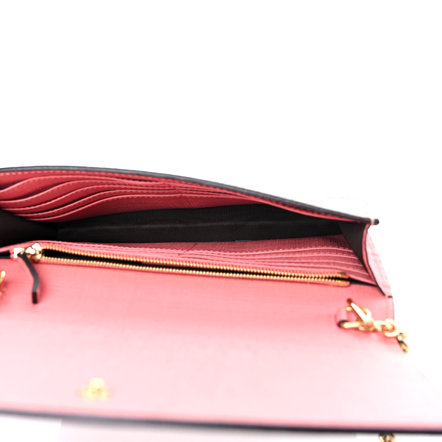 GG Supreme Monogram Face Embroidered Chain Wallet Pink