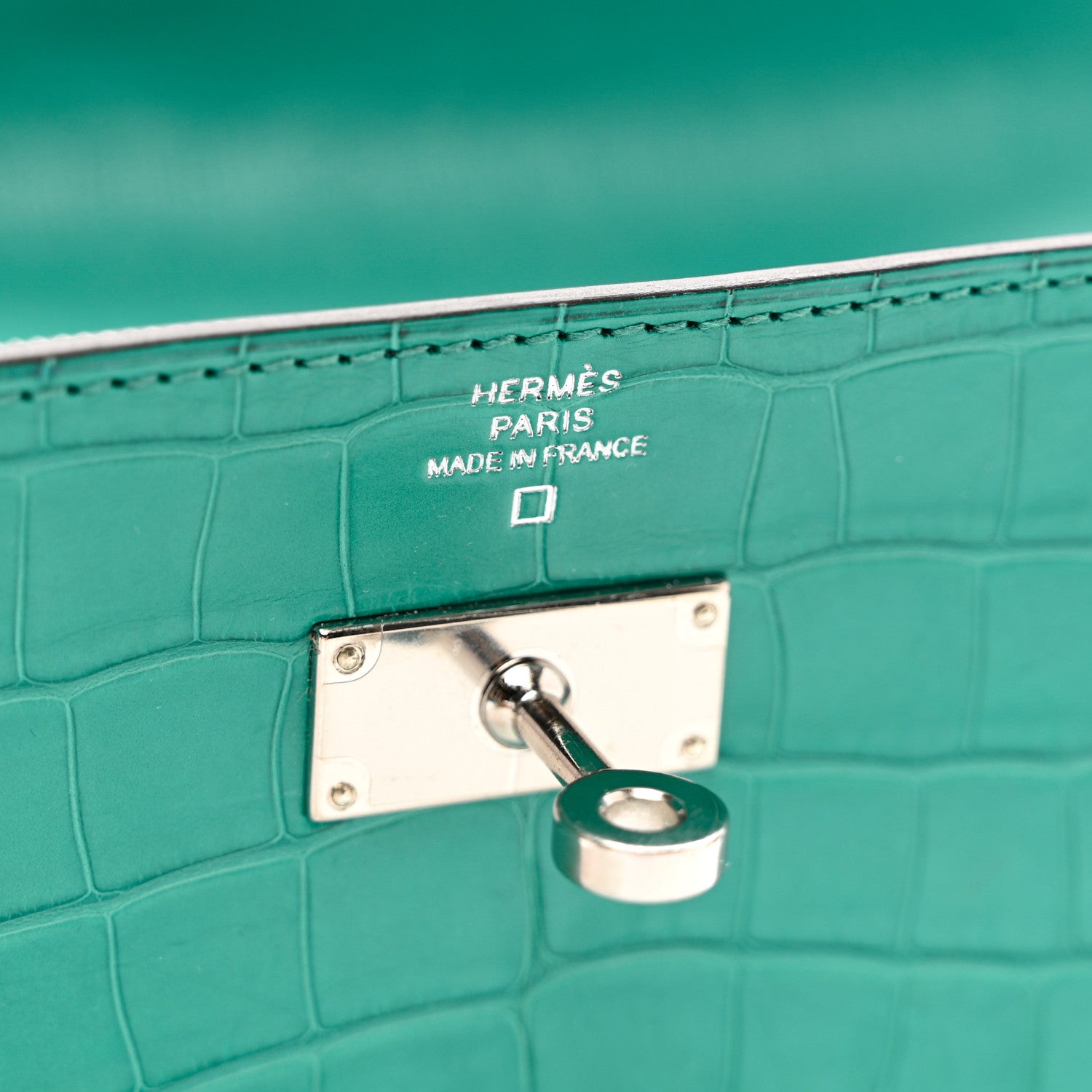 Hermes Matte Alligator Kelly Longue Wallet Bleu Paon 7 of 8