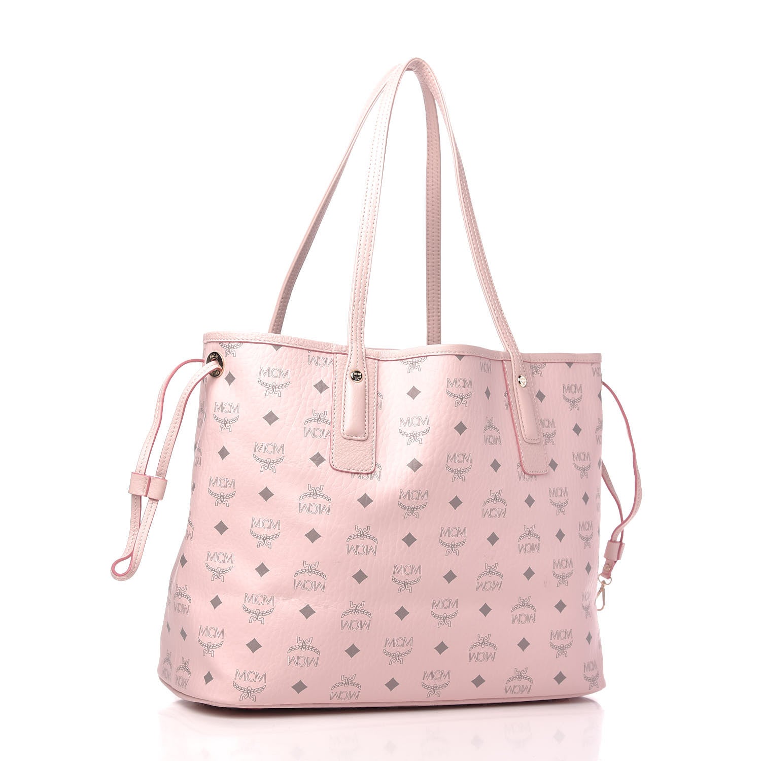 MCM Visetos Medium Liz Reversible Shopper Tote Powder Pink 4 of 10