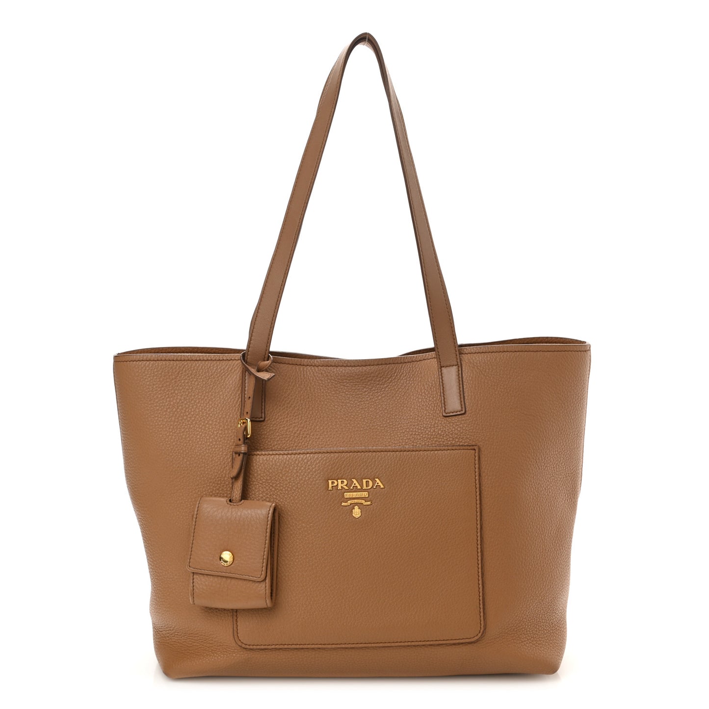 Vitello Daino Pocket Shopping Tote Cannella