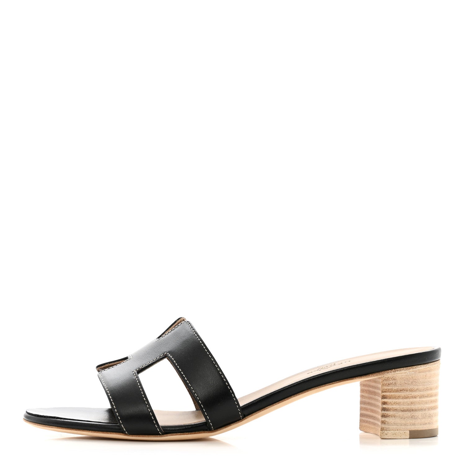 Hermes Calfskin Oasis Sandals 41 Black 1 of 10
