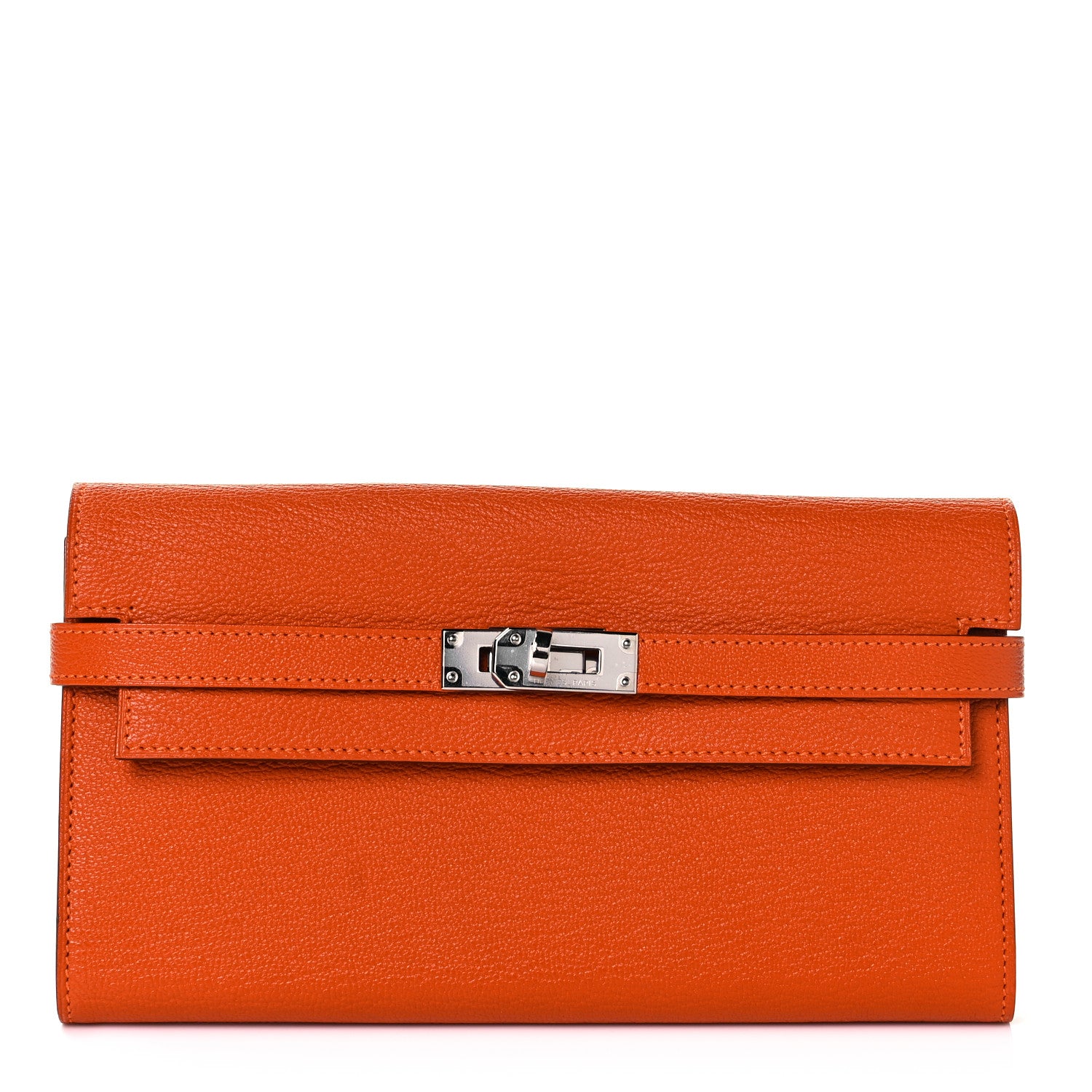 Hermes Chevre Mysore Kelly Longue Wallet Feu 1 of 9