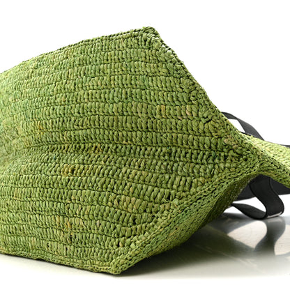 Loewe Raffia Paulas Ibiza Fold Shopper Tote Green 9 of 11