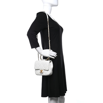 Chanel Lambskin Quilted Small In The Loop Handle Flap Bag White 2 of 9