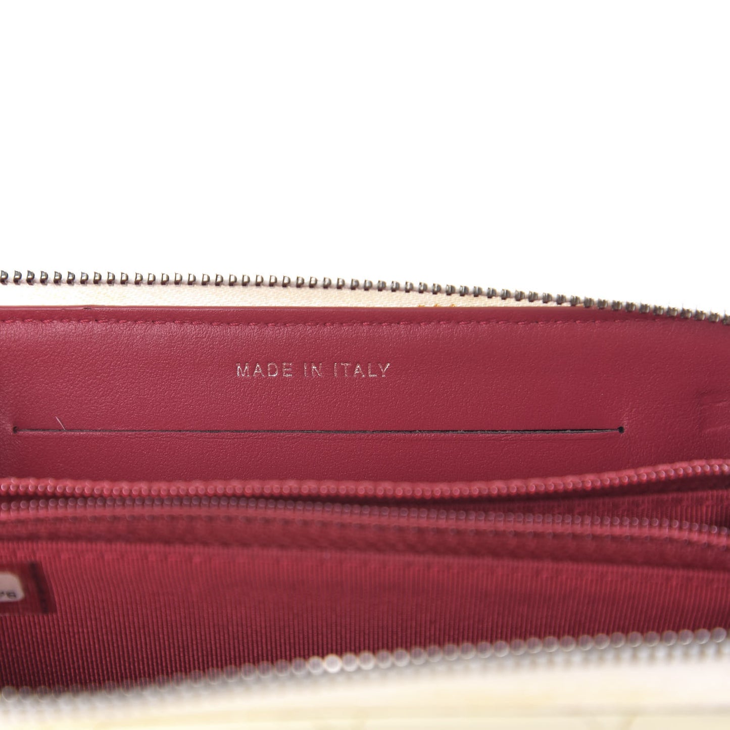Aged Calfskin Quilted Small Gabrielle Zip Around Wallet White Black
