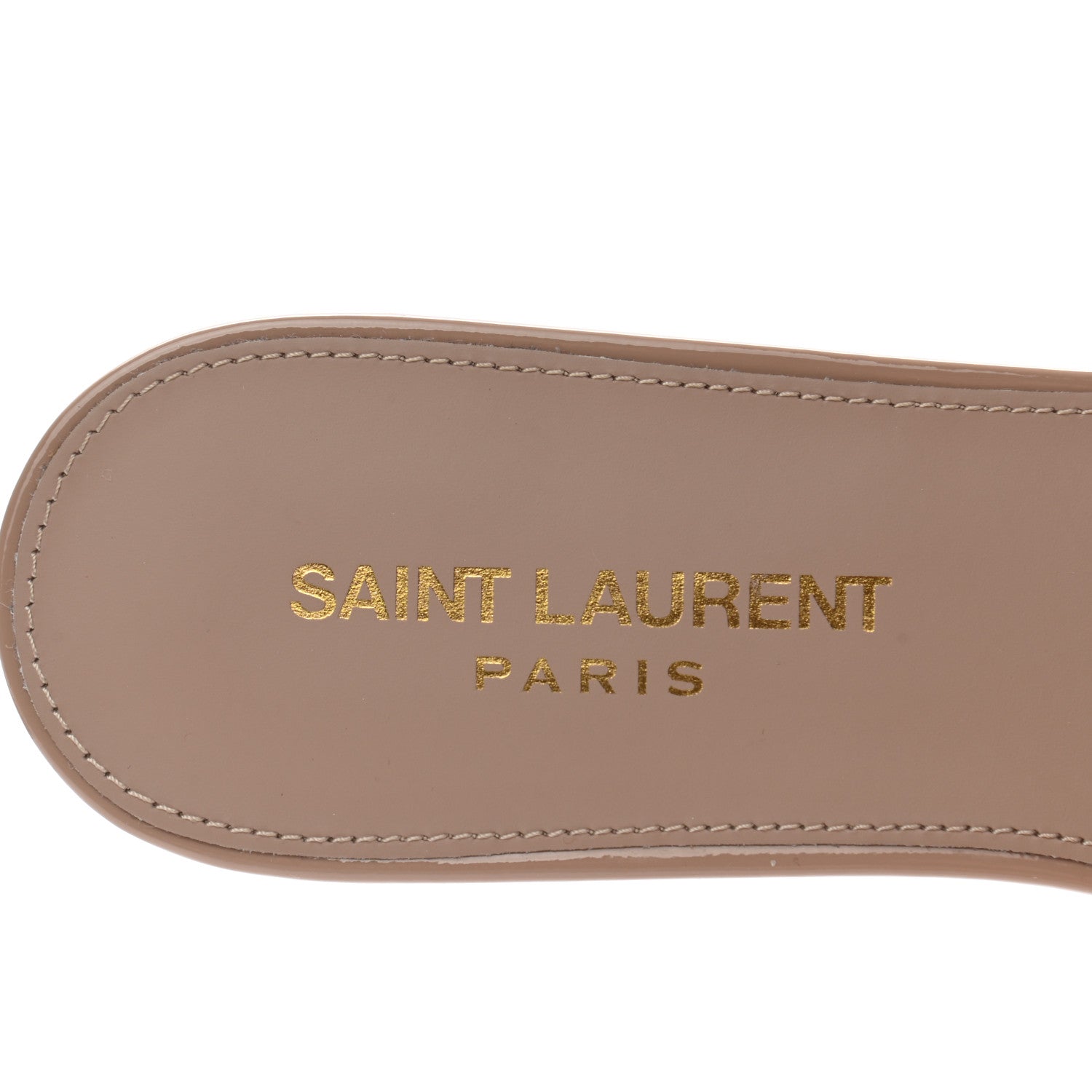 Saint Laurent Patent Calfskin Nu Pied 05 Slide Sandals 37 Nude 7 of 8