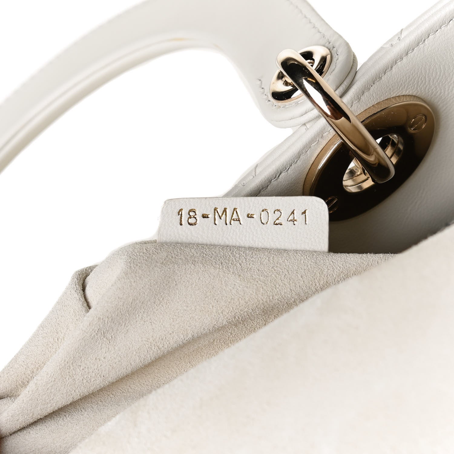 Christian Dior Lambskin Cannage Medium Lady Dior White 10 of 12