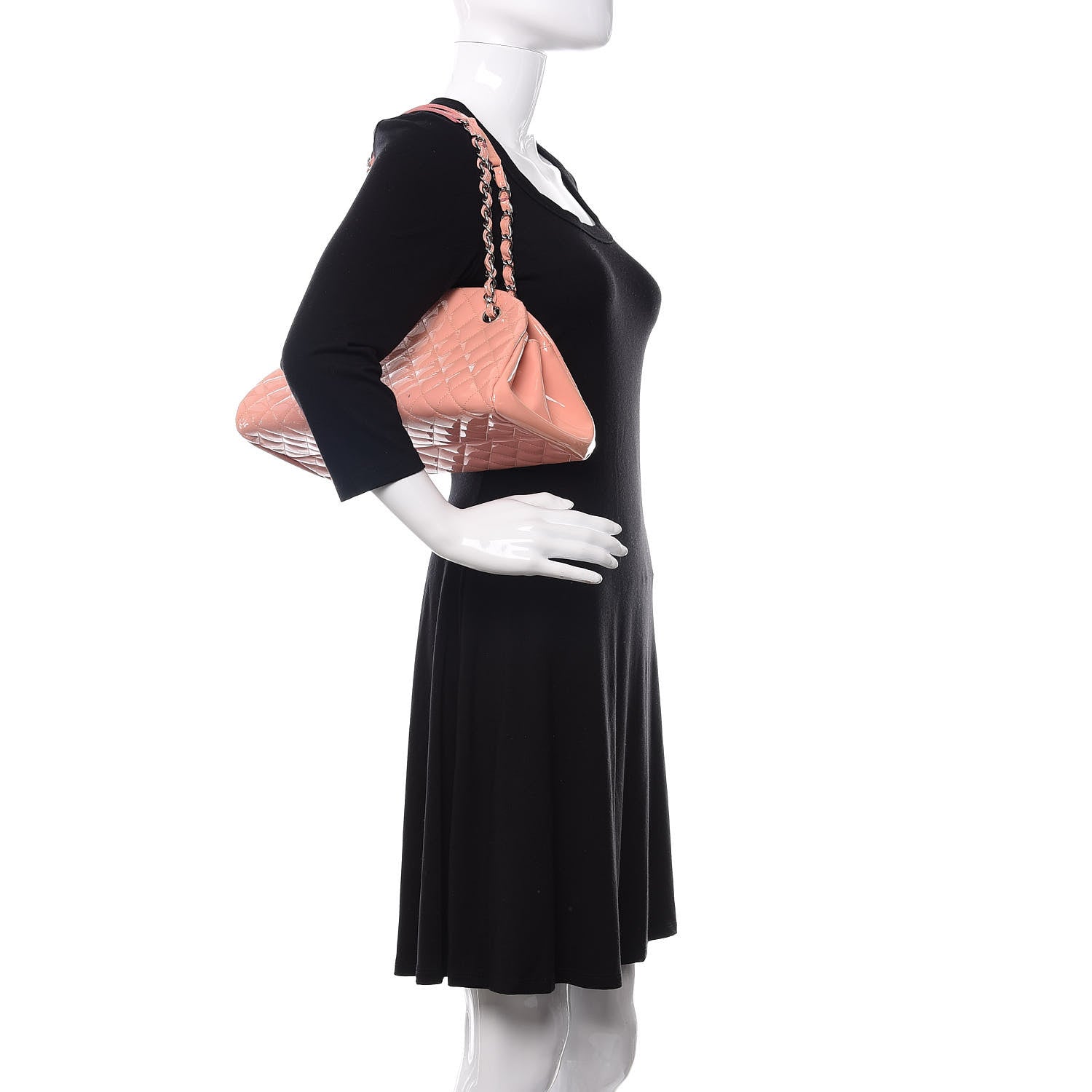 Chanel Patent Quilted Medium Just Mademoiselle Pink 2 of 14