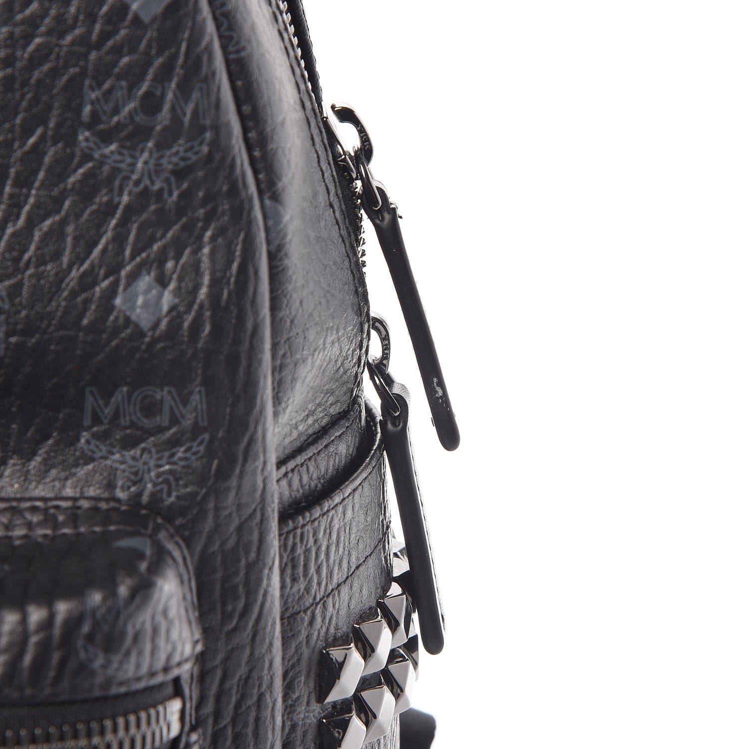 MCM Visetos Medium Side Studs Stark Backpack Black 15 of 15