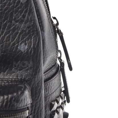 MCM Visetos Medium Side Studs Stark Backpack Black 15 of 15