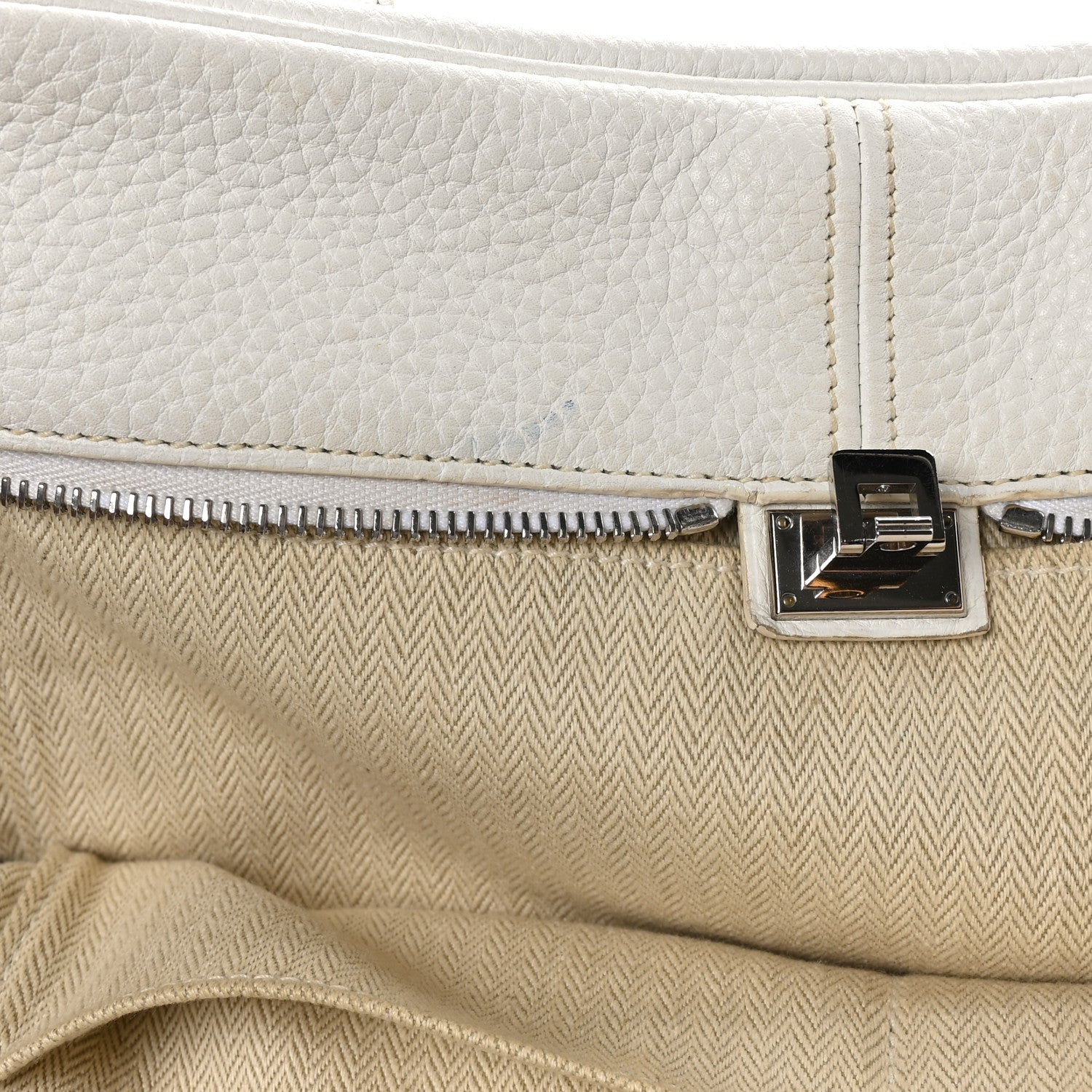 Hermes Taurillon Clemence Victoria II 35 White 13 of 13