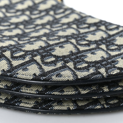 Christian Dior Oblique Saddle Pouch With Strap Navy Blue 10 of 11