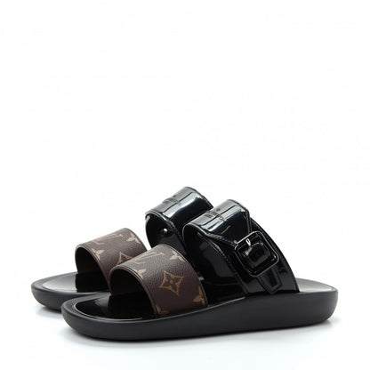Louis Vuitton Monogram Sunbath Flat Mule Sandals 36 Black 3 of 10