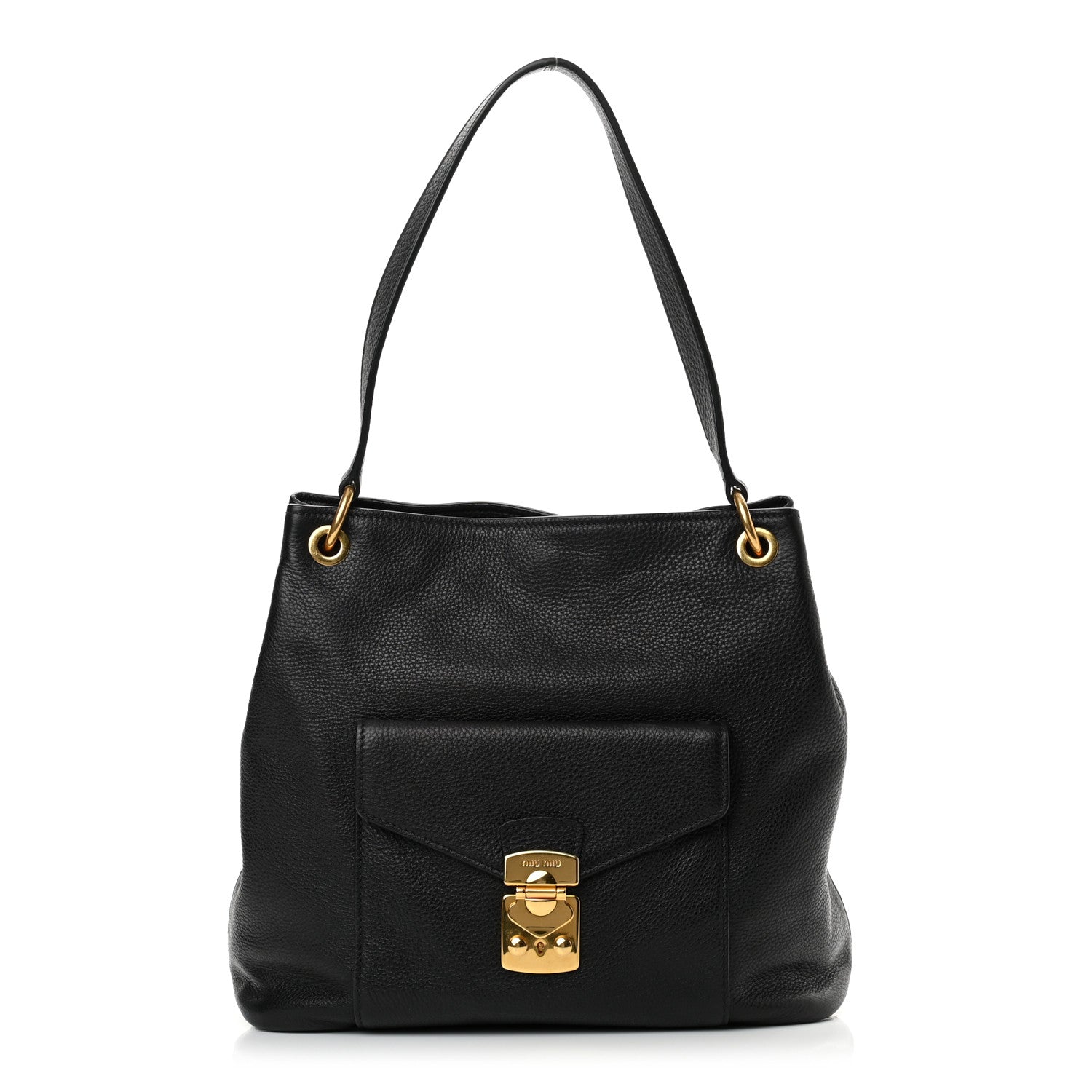 Miu Miu Vitello Phenix Shoulder Bag Black 1 of 11