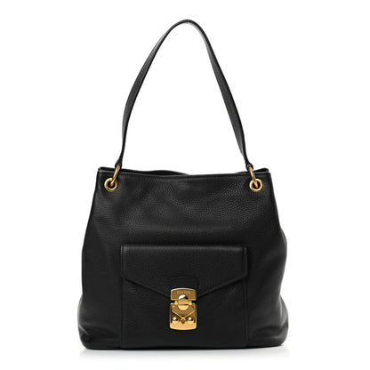 Miu Miu Vitello Phenix Shoulder Bag Black 1 of 11