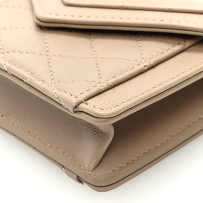 Saint Laurent Lambskin Quilted Monogram Micro Gaby Crossbody Bag Light Brown 8 of 8