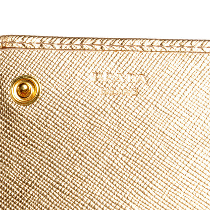 Prada Saffiano Continental Flap Wallet Platino 9 of 10
