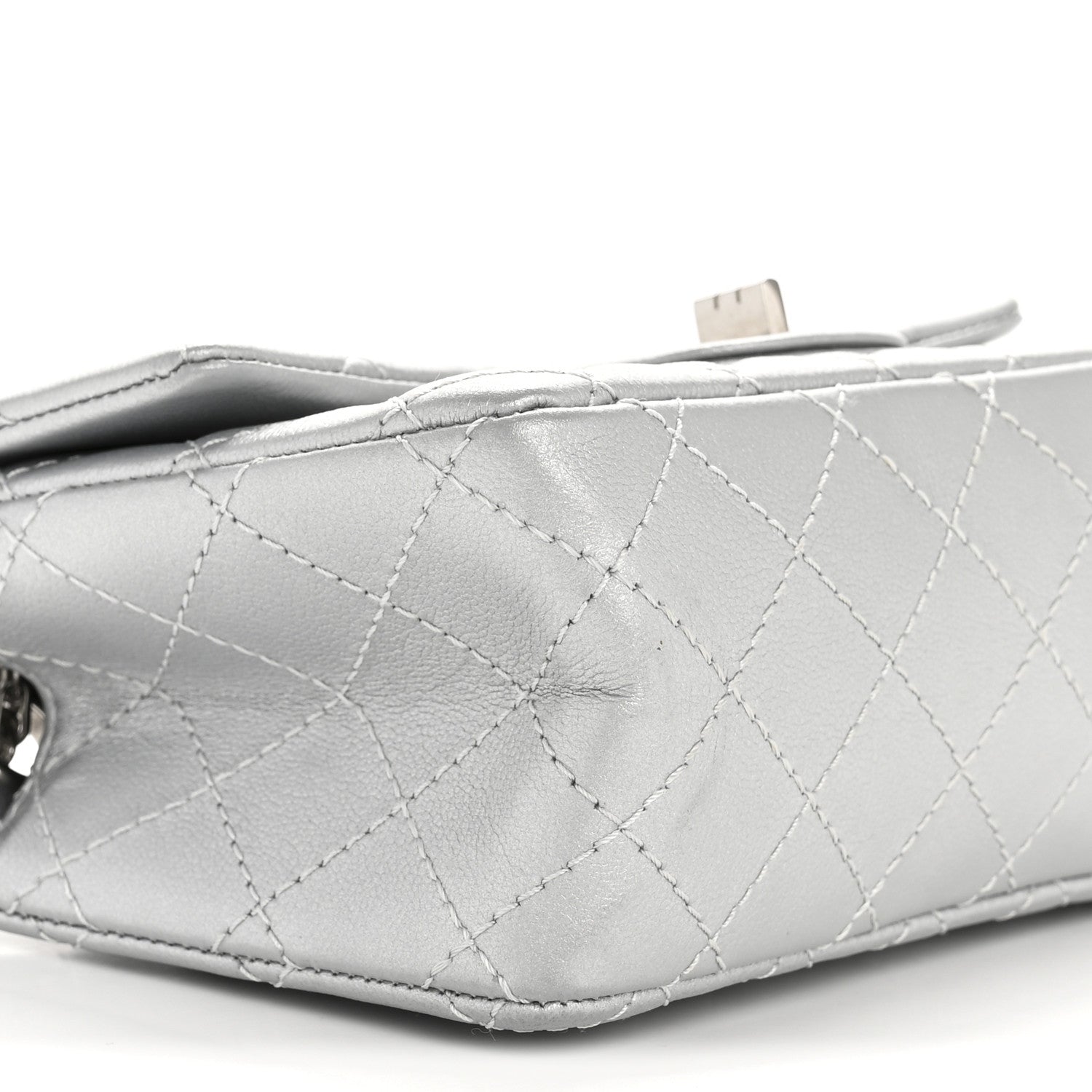 Chanel Metallic Grained Calfskin Quilted 2.55 Reissue Mini Flap Argent 9 of 11