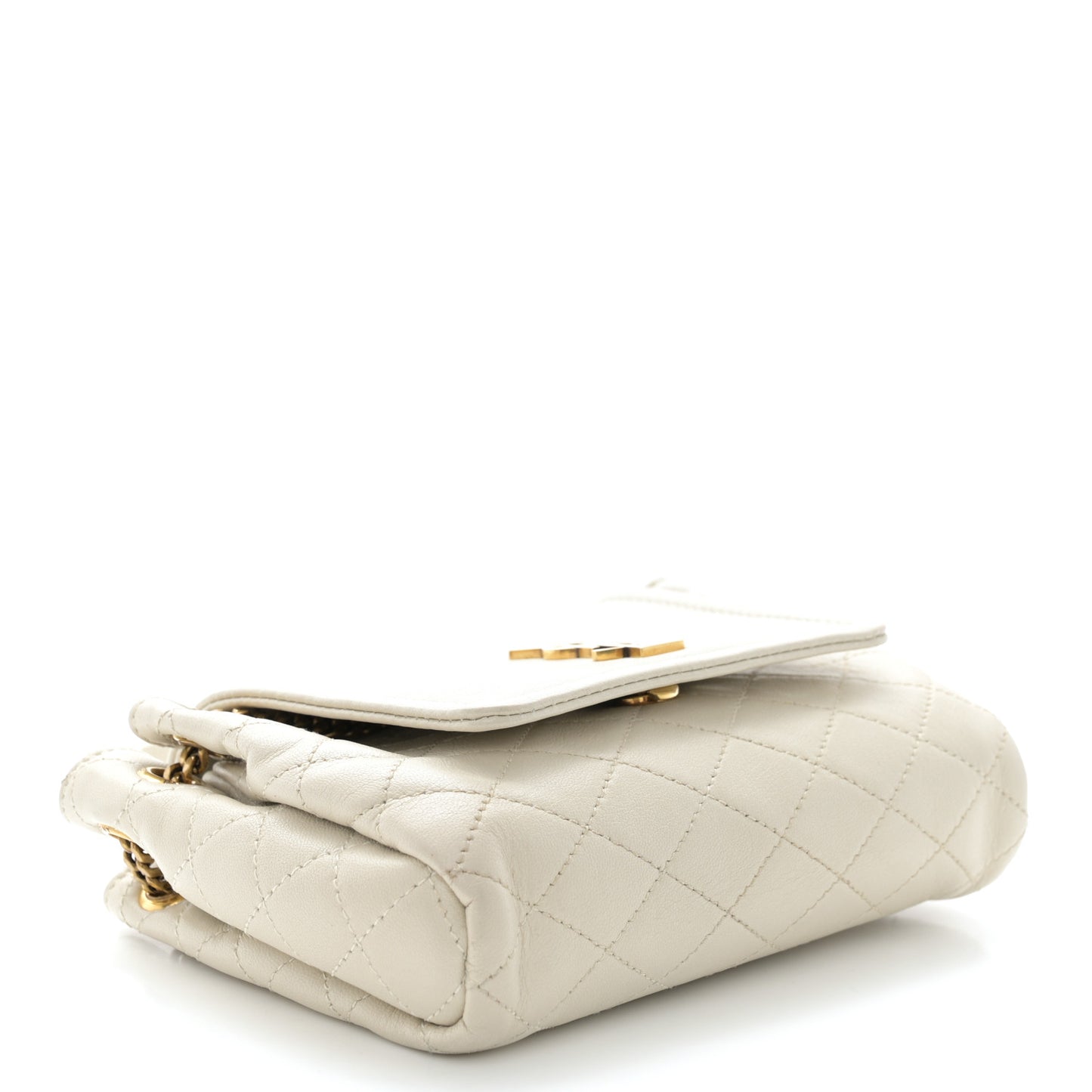 Lambskin Quilted Monogram Mini Nolita Blanc Vintage