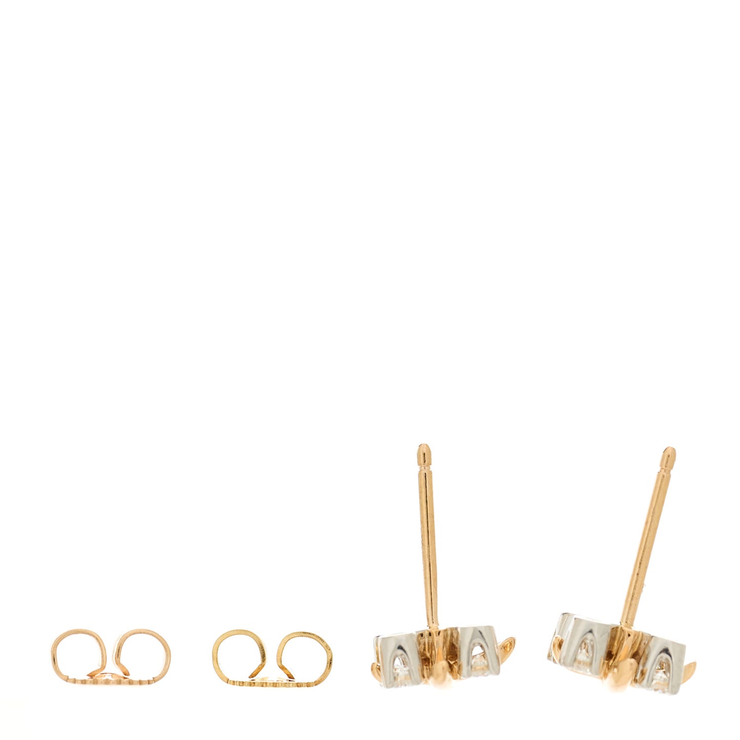 Platinum 18K Rose Gold Diamond Schlumberger Lynn Earrings
