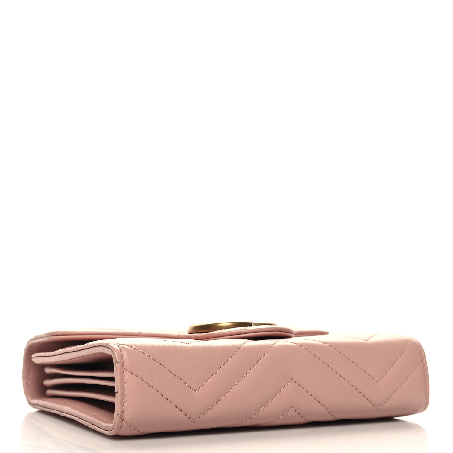 Gucci Calfskin Matelasse GG Marmont Chain Wallet Perfect Pink 4 of 12