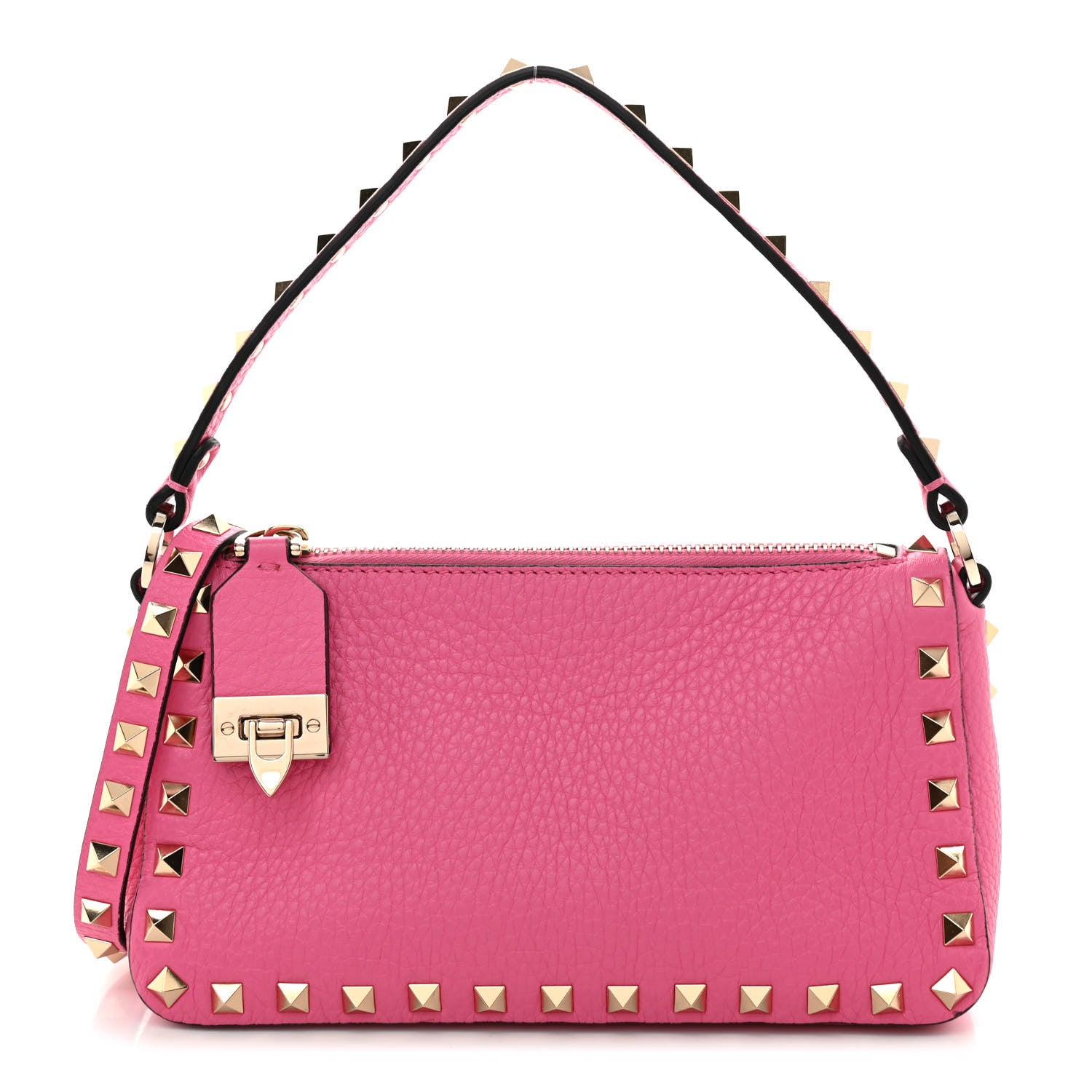 Valentino Garavani Pebbled Calfskin Small Rockstud Flip Lock Shoulder Bag Dawn Pink 1 of 7