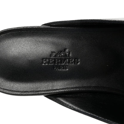Hermes Goatskin Oz Mules 38.5 Black 8 of 10