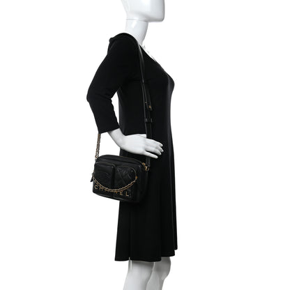 Chanel Calfskin Quilted Small Camera Case Black 2 of 11