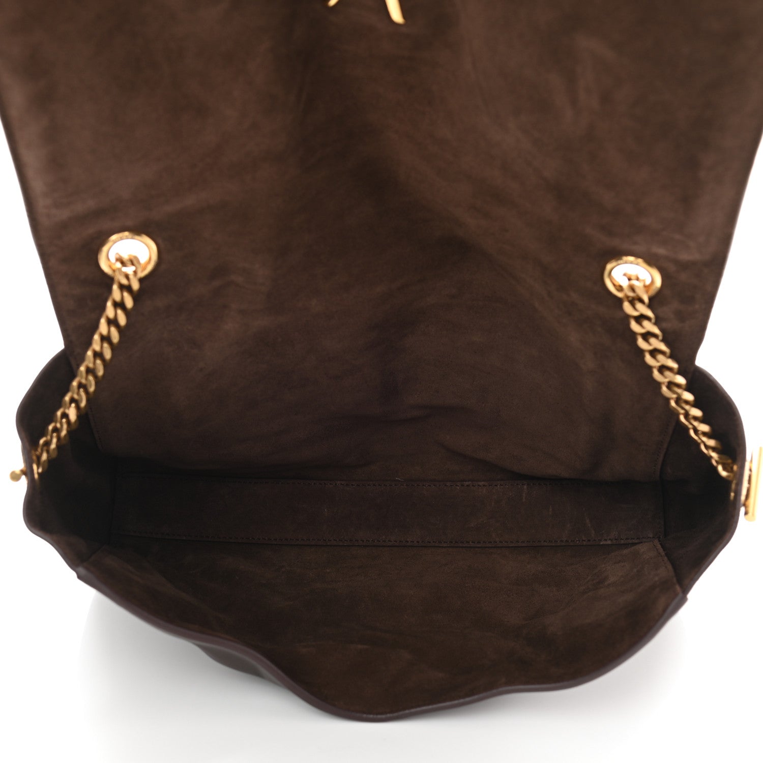 Saint Laurent Smooth Calfskin Suede Medium Reversible Monogram Kate Satchel Military Brown 5 of 9