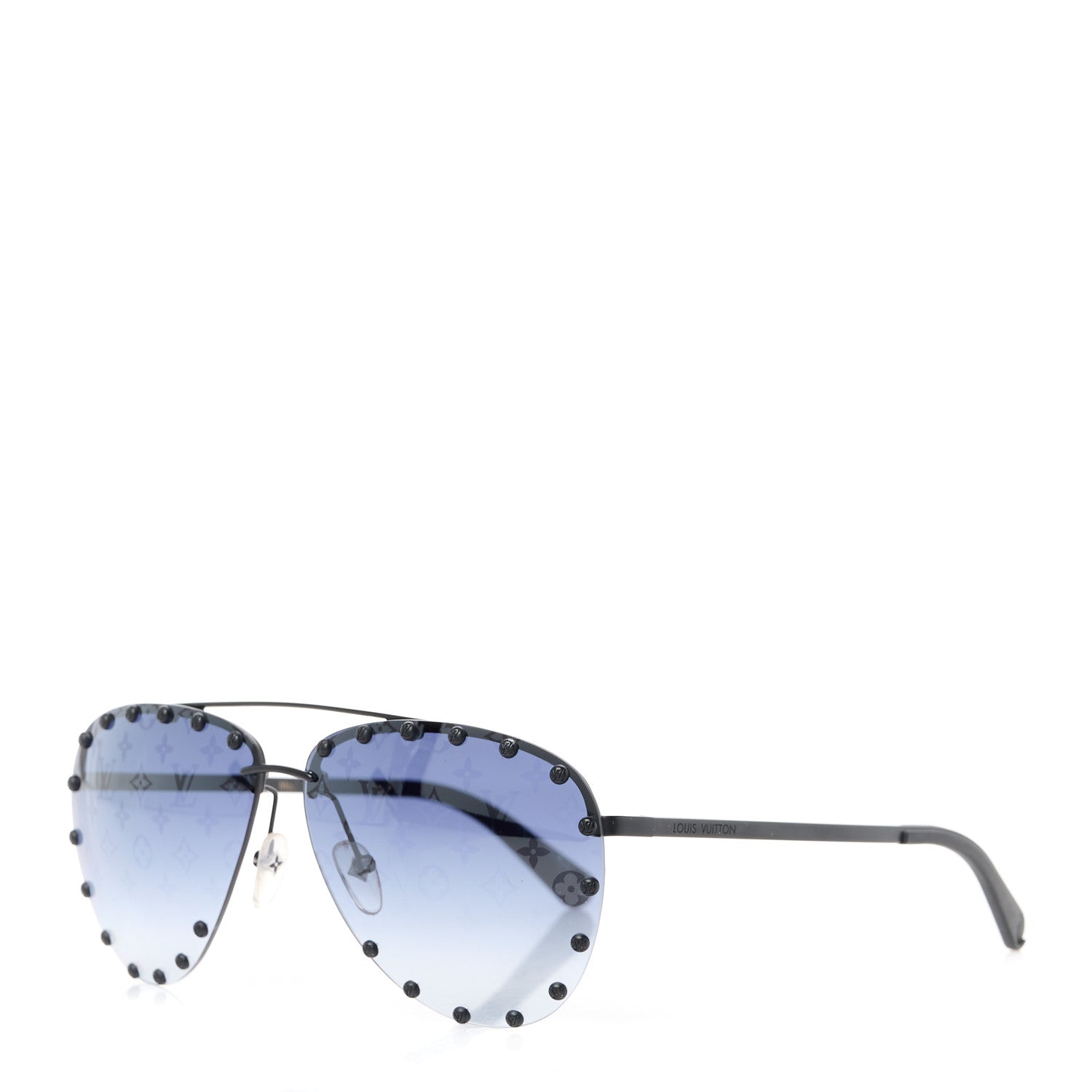 Louis Vuitton Monogram The Party Aviator Sunglasses Z0971U Black 1 of 10