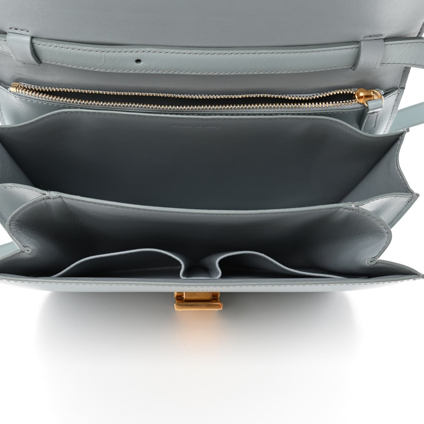 Box Calfskin Medium Classic Box Flap Bag Zinc