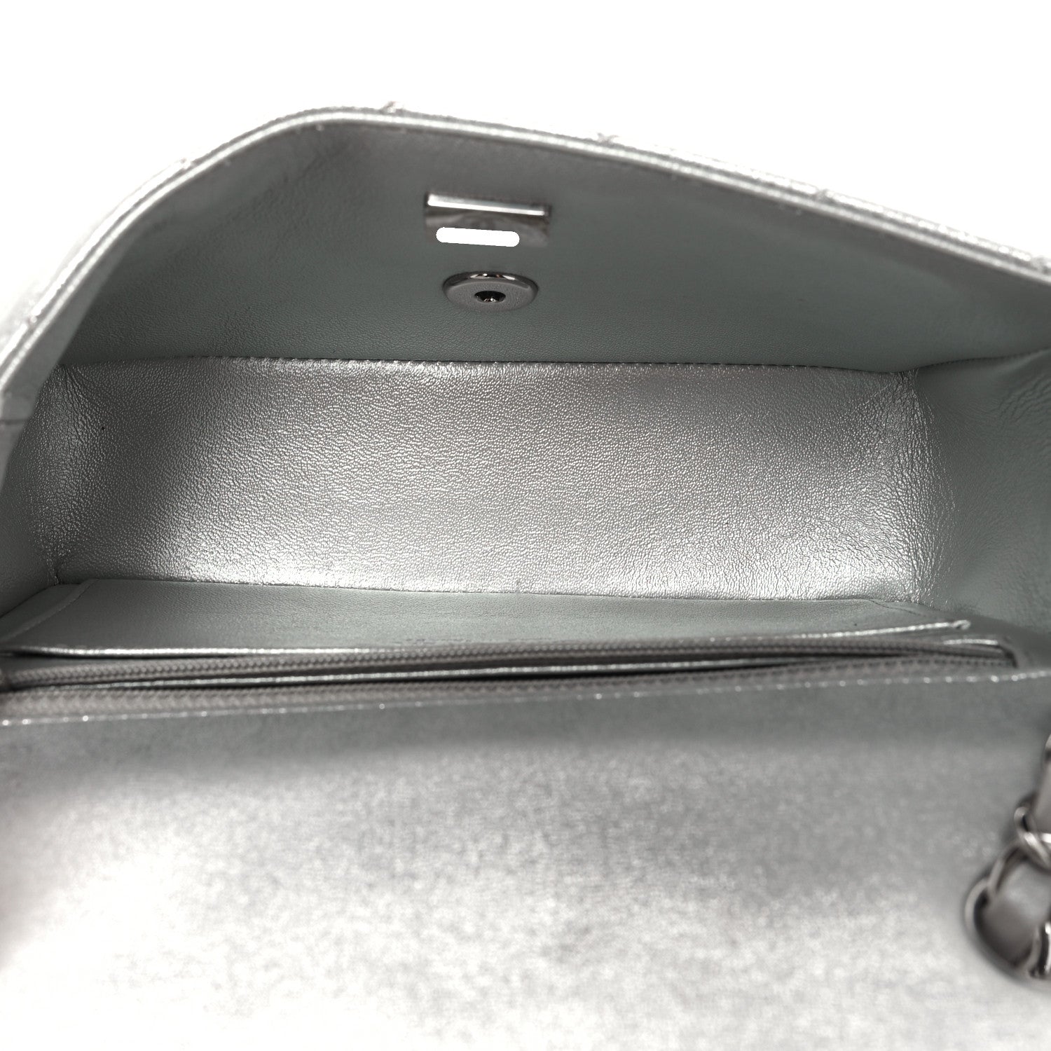 Chanel Metallic Lambskin Quilted Mini Rectangular Flap Silver 5 of 11